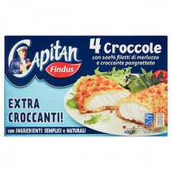 Croccole Capitan FINDUS con 100% filetti di merluzzo e croccante pangrattato 400gr