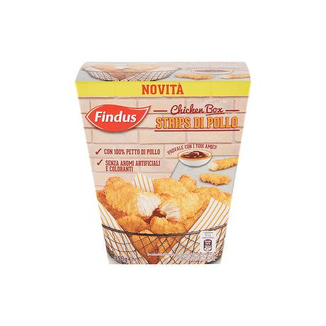 Strips di pollo FINDUS con 100% petto di pollo senza aromi artificiali e coloranti 350gr