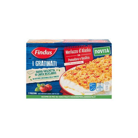 I Gratinati FINDUS merluzzo d'Alaska con pomodoro e basilico 380gr