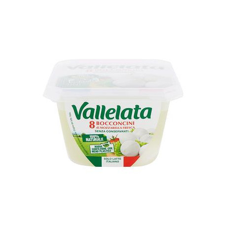 Bocconcini di Mozzarella fresca VALLELATA 200gr conf. da 8 pezzi