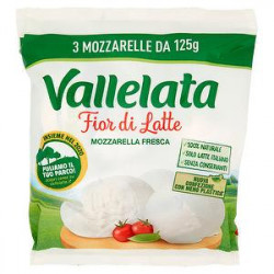 Mozzarella fior di Latte  VALLELATA conf. 125gr x 3 pezzi