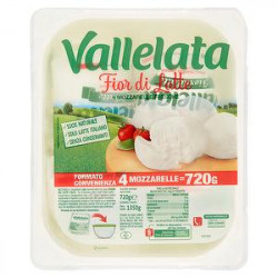 Mozzarella fresca VALLELATA 720gr conf. da 4 pezzi