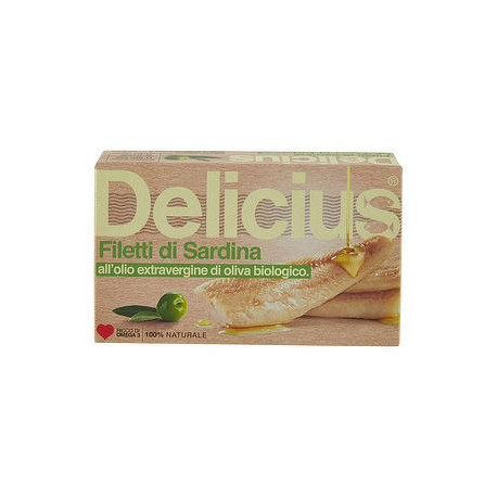 Filetti di sardina DELICIUS all'olio extravergine di oliva biologico 90gr