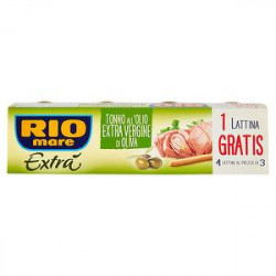 Tonno Extrà RIO MARE all'olio extra vergine di oliva conf. 80gr x 3 pezzi + 1 gratis