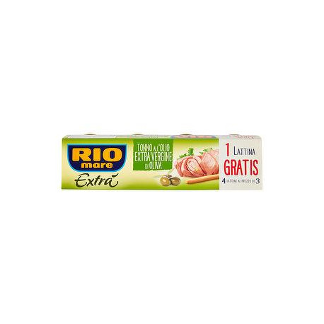 Tonno Extrà RIO MARE all'olio extra vergine di oliva conf. 80gr x 3 pezzi + 1 gratis