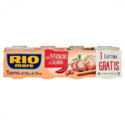 Tonno RIO MARE all'olio di oliva con peperoncino di Calabria conf. 80gr x 3 pezzi + 1 gratis