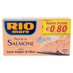 Filetto di salmone al vapore RIO MARE  all'olio extra vergine di oliva 125gr