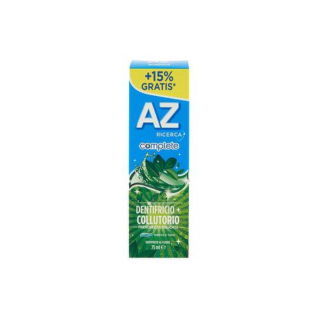 Dentifricio complete AZ premium con collutorio freschezza delicata menta e timo 75ml