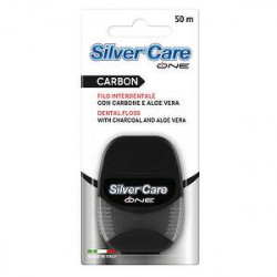 Filo Interdentale SILVER CARE con carbone e aloe vera 50m