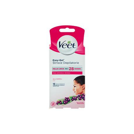 Strisce depilatorie viso con easy strip VEET pelli normali conf. da 16 pezzi