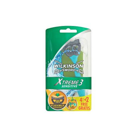 Rasoi Sensitive Xtreme3 WILKINSON conf. da 4 + 2 pezzi gratis