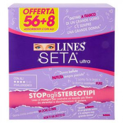 Assorbenti Seta Ultra LINES quadripack con ali conf. da 56 + 8 pezzi