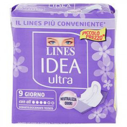 Assorbenti Idea LINES sottili ripiegati giorno conf. da 9 pezzi