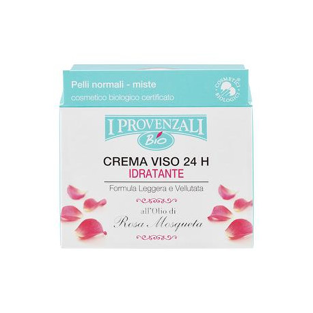 Crema viso Bio I PROVENZALI rosa mosqueta idratante pelli normali e miste 50ml