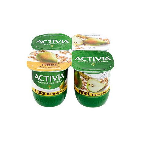 Yogurt Activia Fibre DANONE pera e cereali conf. 125gr x 4 pezzi