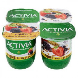 Yogurt Activia Fibre DANONE frutti di bosco e crusca conf. 125gr x 4 pezzi