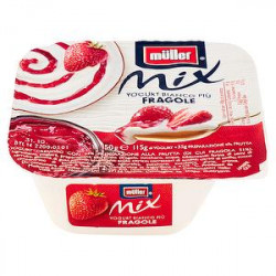 Yogurt bianco Mix MüLLER più fragole 150gr