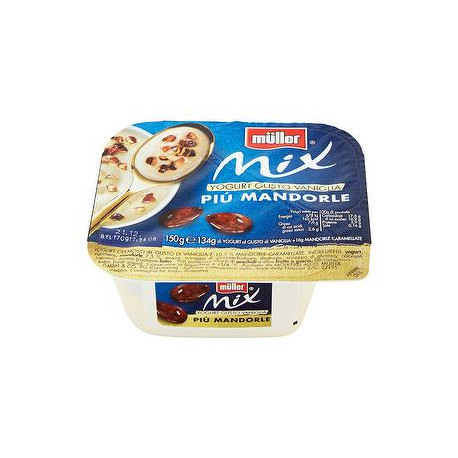 Crema di yogurt Mix MüLLER vaniglia più mandorle caramellate 150gr