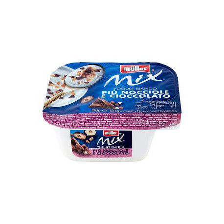 Yogurt bianco Mix MüLLER più nocciole e cioccolato 150gr