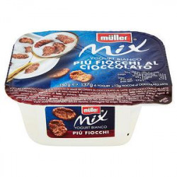 Yogurt bianco Mix MüLLER più fiocchi al cioccolato 150gr