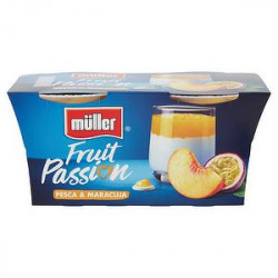 Yogurt Fruit Passion MüLLER pesca e maracuja conf. 125gr x 2 pezzi