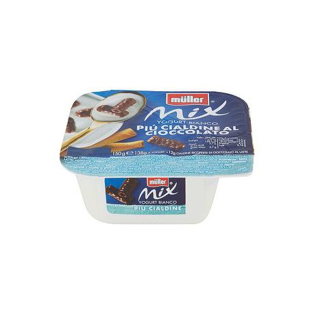 Yogurt mix MüLLER bianco più cialdine al cioccolato 150gr