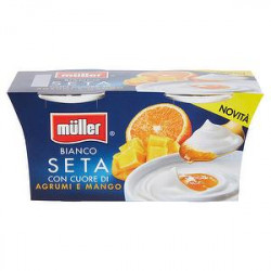 Yogurt Bianco Seta MüLLER con cuore di agrumi e mango conf. 125gr x 2 pezzi