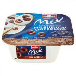 Yogurt bianco Mix MüLLER più anelli al cioccolato 150gr