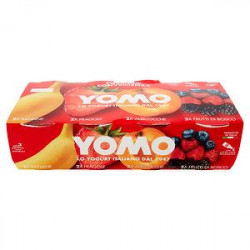 Yogurt 100% naturale YOMO gusti assortiti(banane fragole albicocche frutti di bosco)  conf. 125gr x 8 pezzi