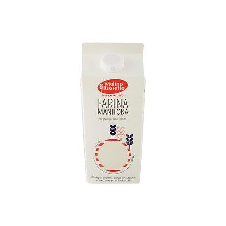 Farina di grano tenero tipo "0" in brik MOLINO ROSSETTO manitoba 750gr