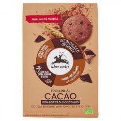 Frollini biologici ALCE NERO al cacao con gocce di cioccolato 300gr