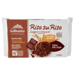 Biscotti Riso su Riso GALBUSERA cereali riso e cacao 220gr conf. da 6 porzioni