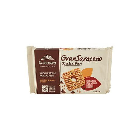 Frollini Ricchi di Fibre Gran Saraceno GALBUSERA integrali con gocce di cioccolato 260gr conf. da 6 porzioni