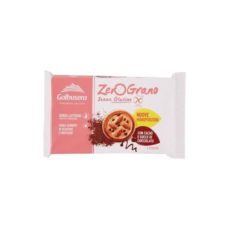 Frollini Senza Glutine ZeroGrano GALBUSERA con gocce di cioccolato 220gr conf. da 6 porzioni