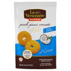 Biscotti dietetici Piccoli Piaceri Croccanti LE VENEZIANE senza glutine al cocco 250gr