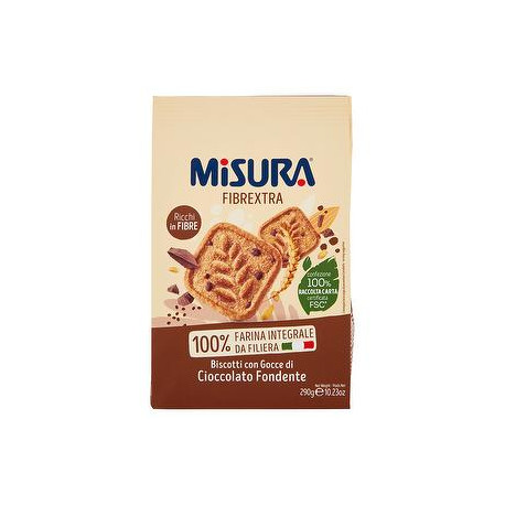 Biscotti Fibrextra MISURA con cioccolato fondente 290gr