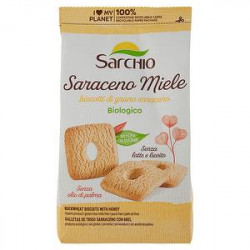 Biscotti Saraceno miele SARCHIO di grano saraceno con miele senza latte e lievito bio senza glutine 200gr