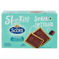 Merenda Sì con Riso riso SCOTTI senza lattosio biscotto e cioccolato 200gr