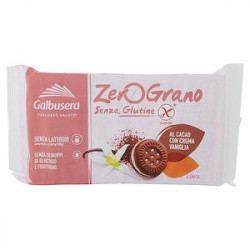 Frollini senza glutine ZeroGrano GALBUSERA al cacao con crema vaniglia 160gr conf. da 4 porzioni