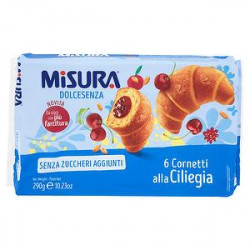 Cornetti Dolcesenza MISURA senza olio di palma alla ciliegia 290gr conf. da 6 pezzi