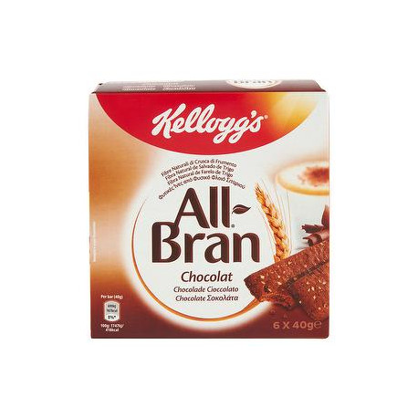 Barretta All Bran cioccolato KELLOGG'S 240gr conf. da 6 pezzi