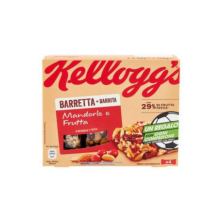 Barretta KELLOGG'S mandorle e frutta 128gr conf. da 4 pezzi