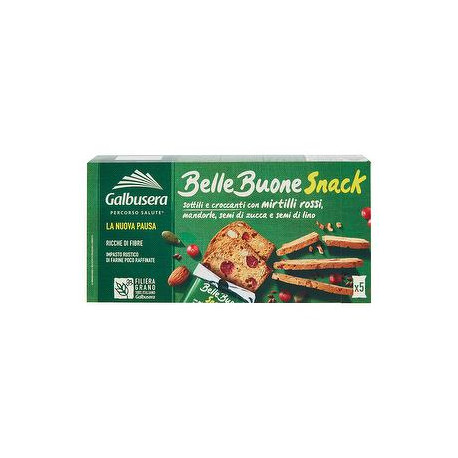 Snack BelleBuone mirtilli rossi e mandorle GALBUSERA 150gr conf. da 5 pezzi