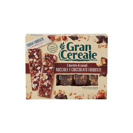 Barretta Grancereale BARILLA nocciole e cioccolato fondente 135gr conf. da 5 pezzi