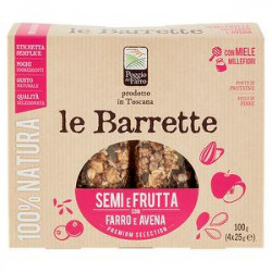 Le Barrette Semi e Frutta POGGIO DEL FARRO con farro e avena 100gr conf. da 4 pezzi