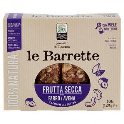 Le Barrette Frutta Secca POGGIO DEL FARRO con farro e avena 100gr conf. da 4 pezzi