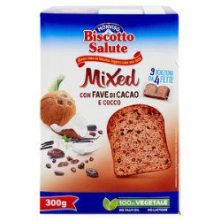 Biscotto Salute MONVISO con fave di cacao e cocco 300gr conf da 9 porzioni da 4 fette