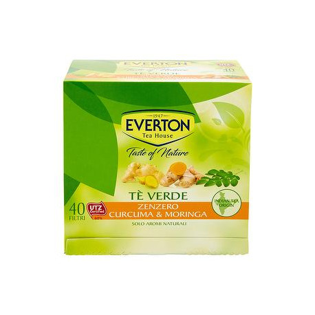 Tè verde EVERTON zenzero curcuma & moringa 52gr conf. da 40 filtri